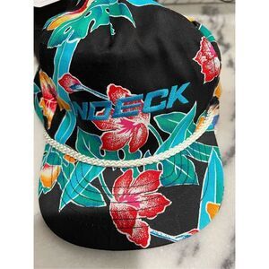 Vintage Deadstock Trucker Hat Cap San Sun black INDECK HAWAIIAN SNAPBACK 80s